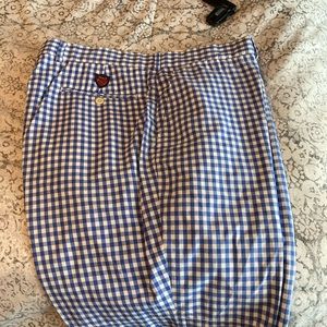 Men’s blue & white golf polo shorts Sz 38